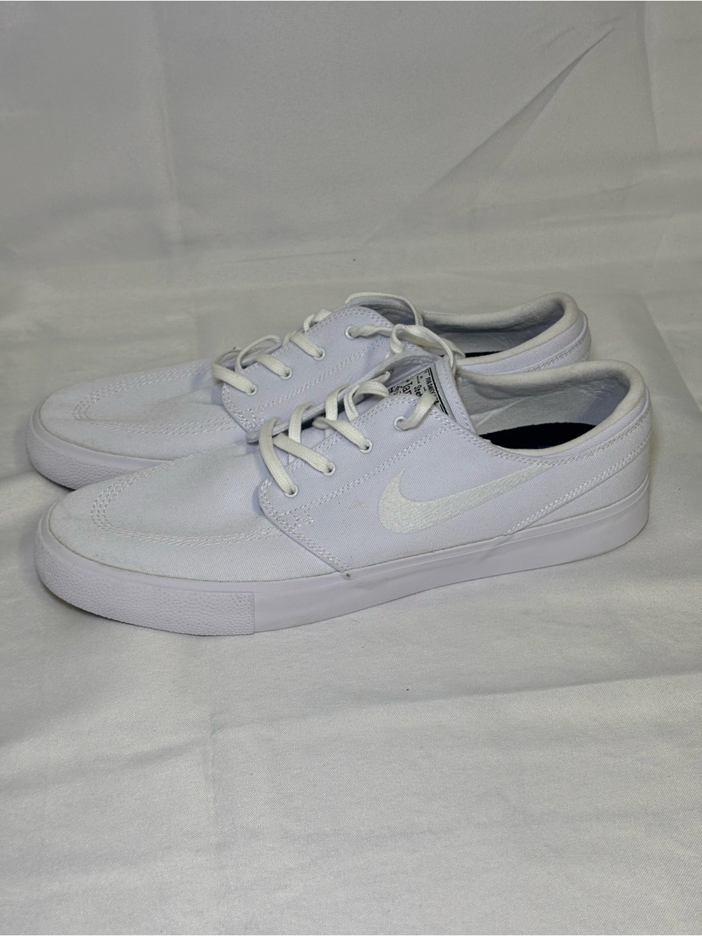 Nike Zoom Stefan Janoski Canvas Zoom Air White Skate Boarding Mend 12 NWOT - Picture 9 of 13
